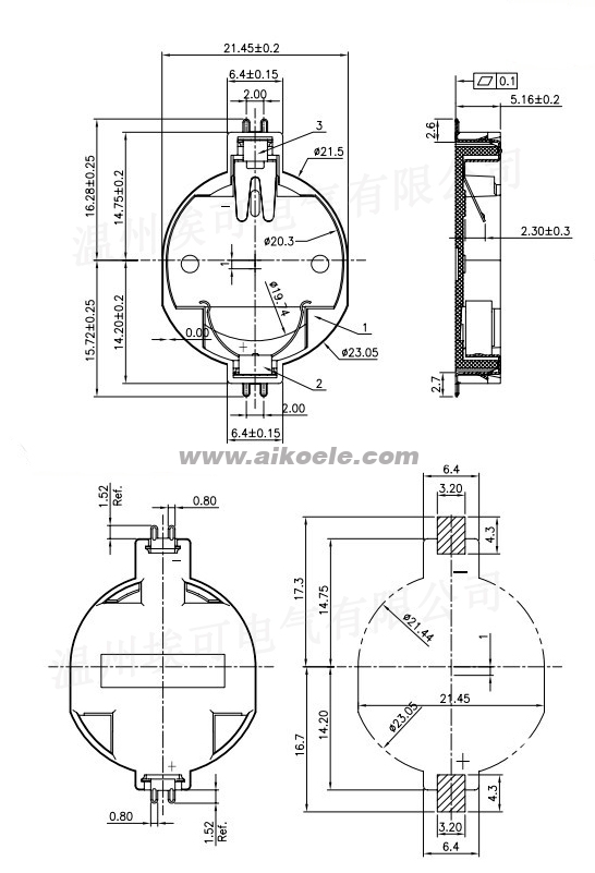 CR2032-10 Battery Holder